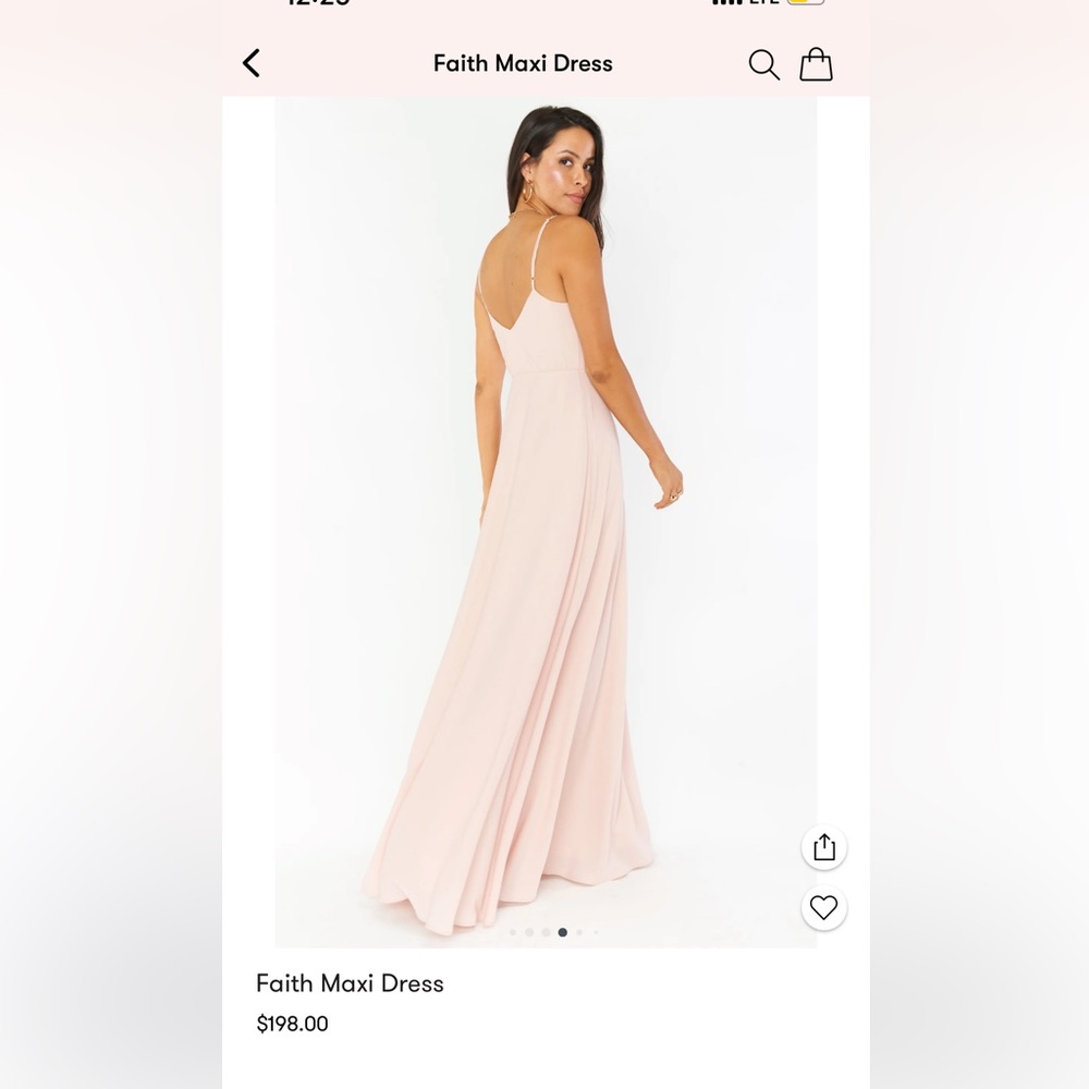 Blush bridesmaid maxi dress